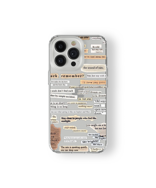Blackout Poetry Clear Silicone Case